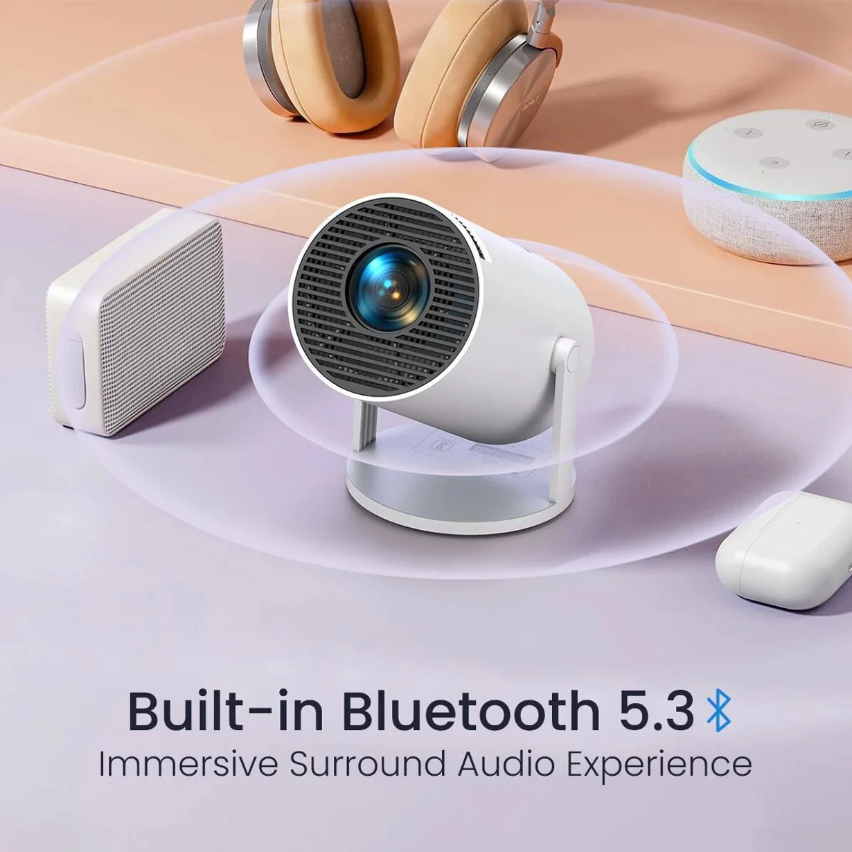 HY300 Portable Android Projector with WiFi & Bluetooth Support (Pack of 1)