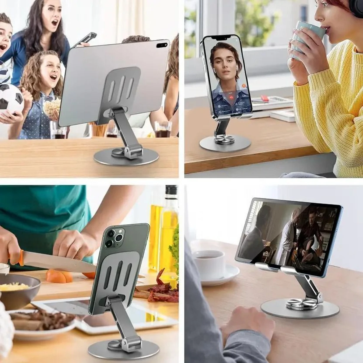 Adjustable Mobile Phone Stand Holder for Desk, Table & Video Calls (Pack of 3)