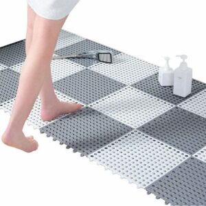 Waterproof Non-Slip Plastic Floor Mat (2x2 ft pack of 6)